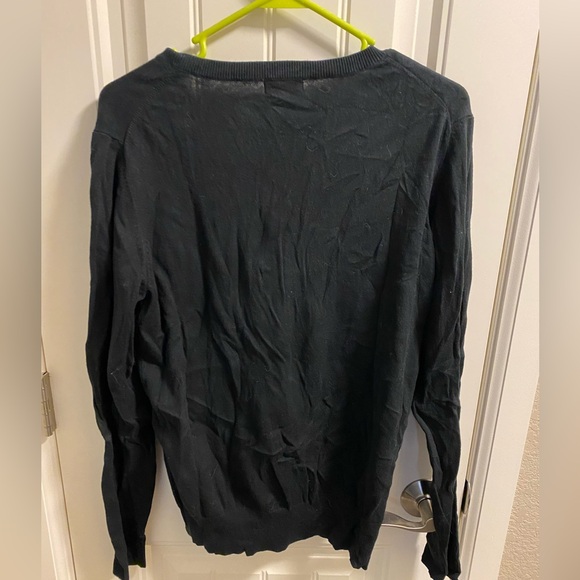 Merona XL Cardigan Sweater X Large Lightweight Button Front Black Gray Ladies - Picture 5 of 5